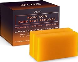 VALITIC Kojic Acid Dark Spot Remover Soap Bars with Vitamin C, Retinol, Collagen, Turmeric - Original Japanese Complex...